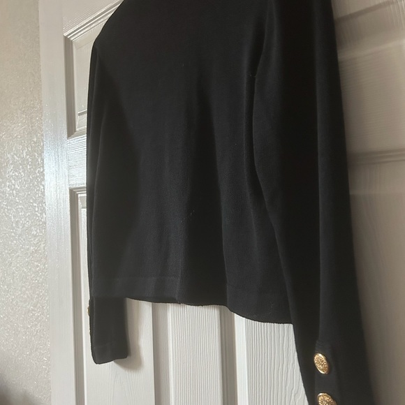 ST John Black Cropped Knit Cardigan Size 2 - Picture 7 of 8
